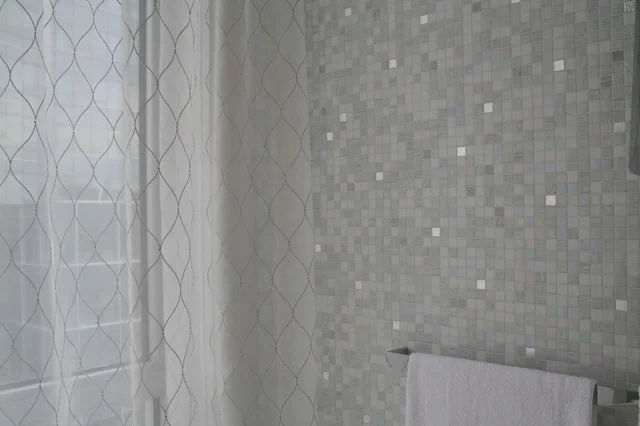 modern sheers in a bathroom