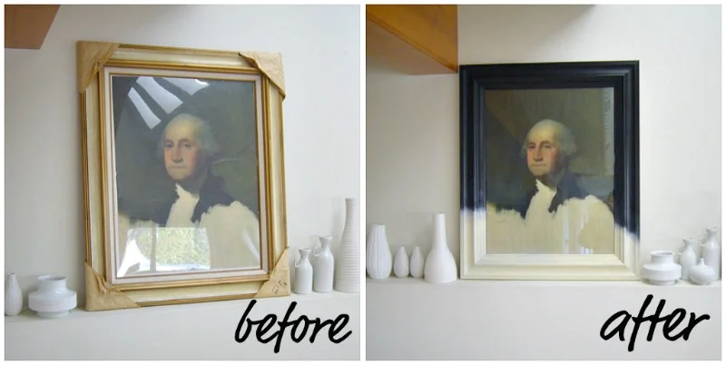 gold frame to black frame - Dans le Townhouse_Frame Before and After
