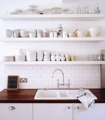 open shelves in kitchen