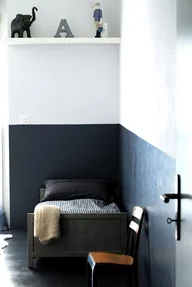 black and white chair rail