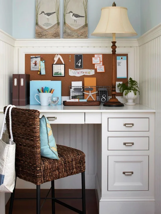 home office in hallway nook
