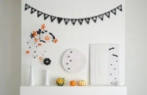 cute halloween mantel