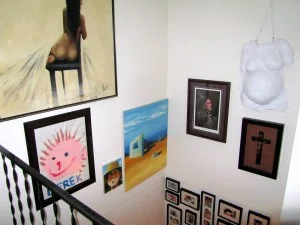 1. staircase with photos from above