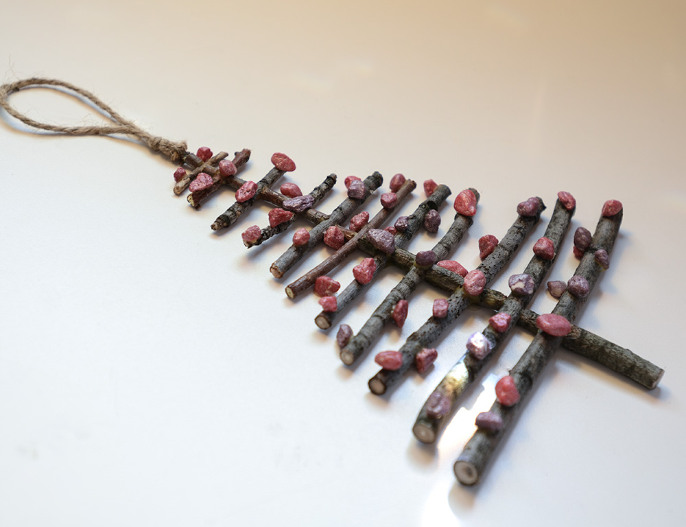 use leftover beads and pieces of sticks