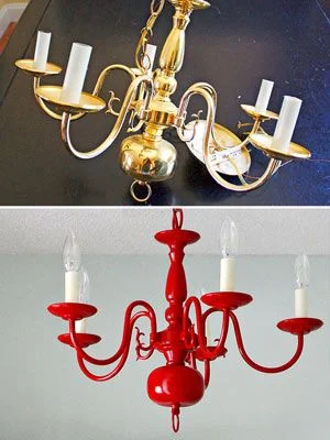 Install a new brightly coloured light fixture - or simply spray paint the one you have.