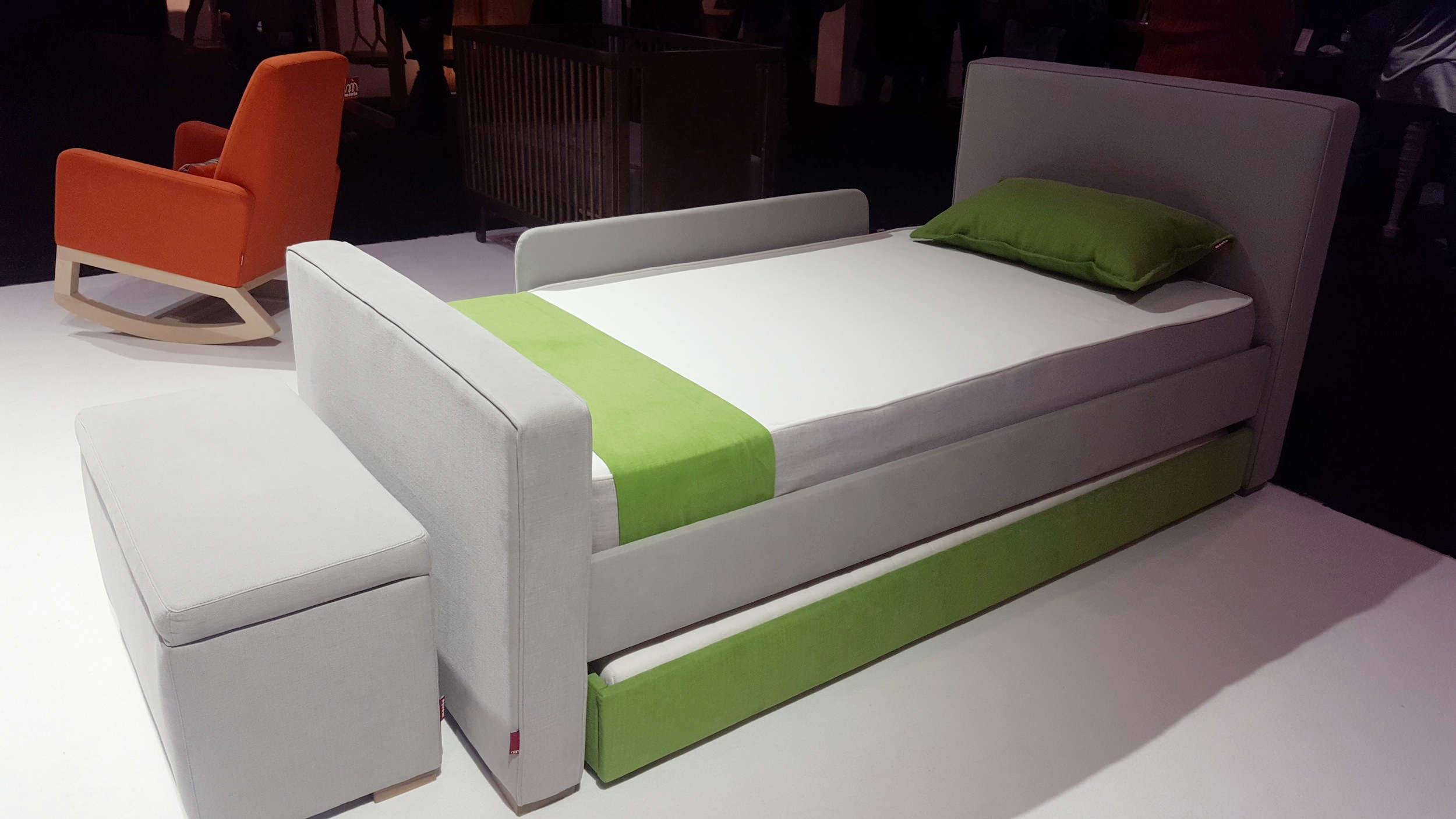 More from Monte - soft sided trundle bed and bench - so sleek for any age child... or adult?