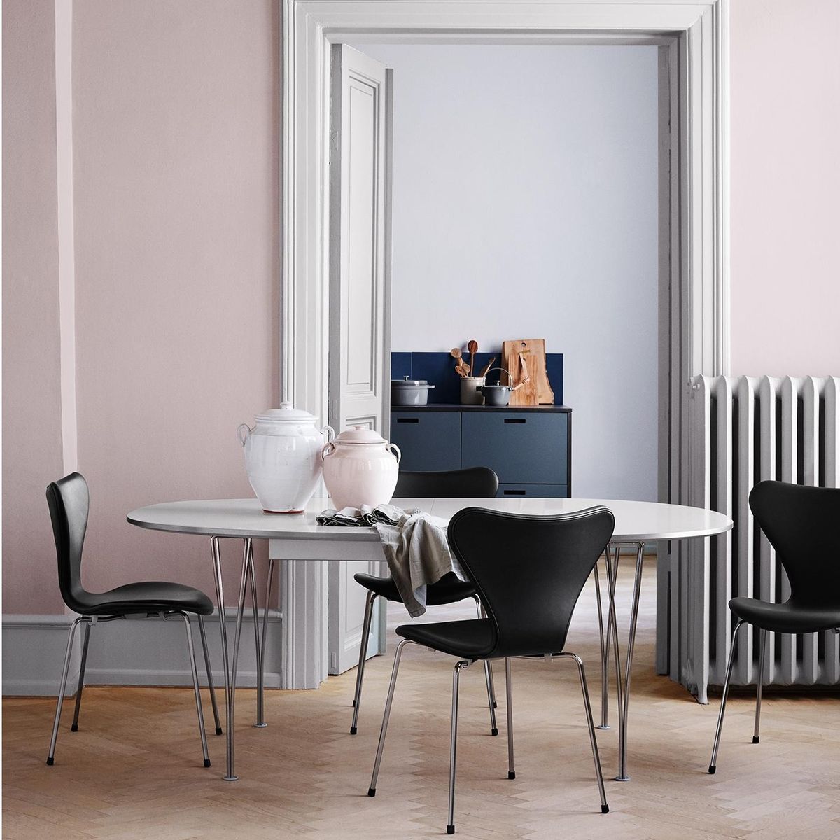 The Super Elliptical table from Design Within Reach is both modern and classic at the same time, boasting 47" of extension to its 71" closed position.