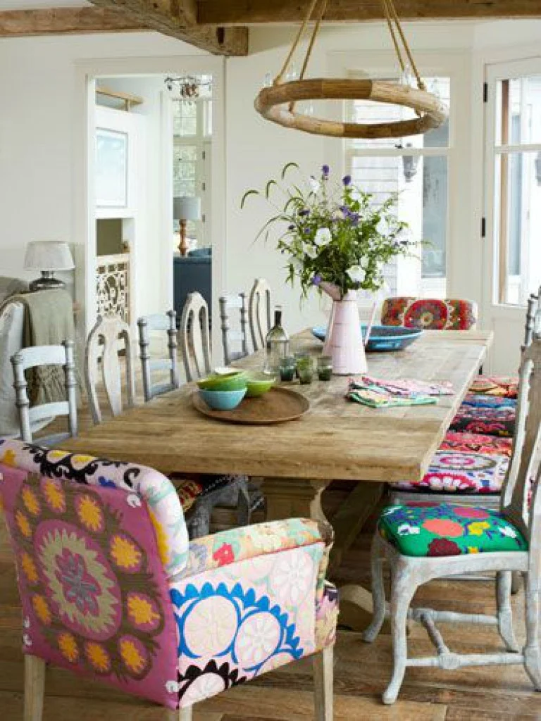 mismatched chairs around a dining table — toronto designers — free download