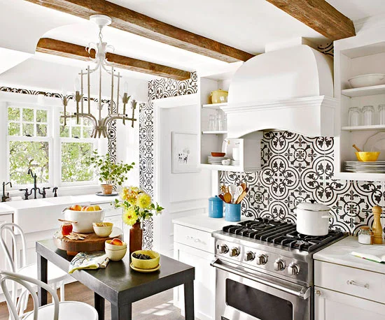 Still IN - Try something on like this backsplash for big trendy impact.