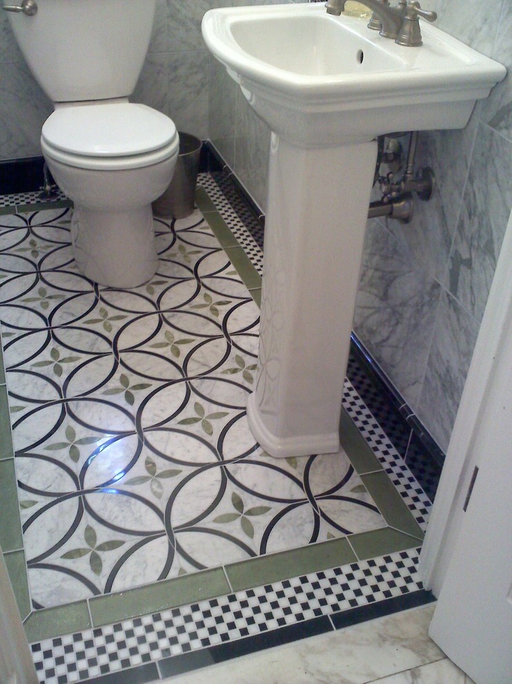 Since it's so small, splurging on an elaborate floor tile that you love won't break the bank.