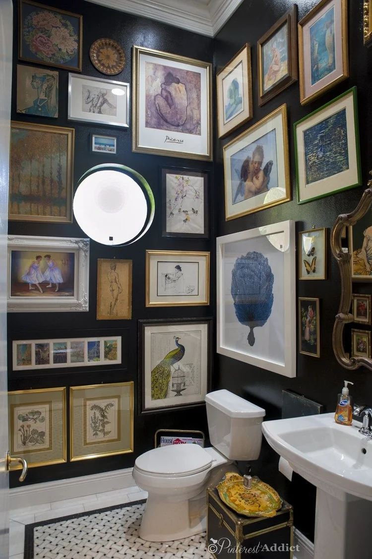 adding drama to a tiny powder room — toronto designers