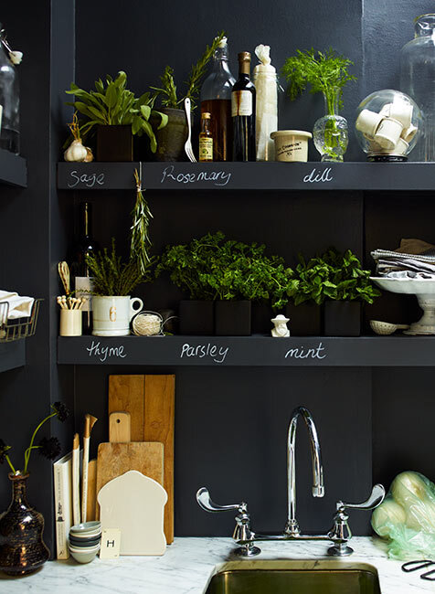 Even if just the shelf edge is painted in chalkboard paint, this is brilliant for ever changing perishables and staples on your shelves.