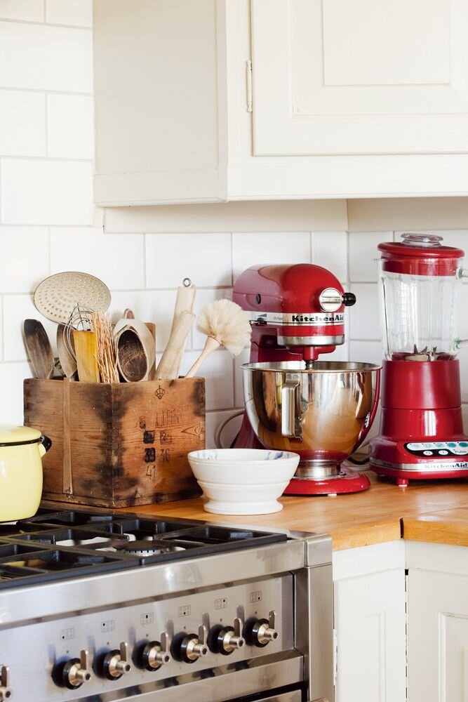 buying a few small appliances in your favourite colour is an easy fix and adds so much to a space