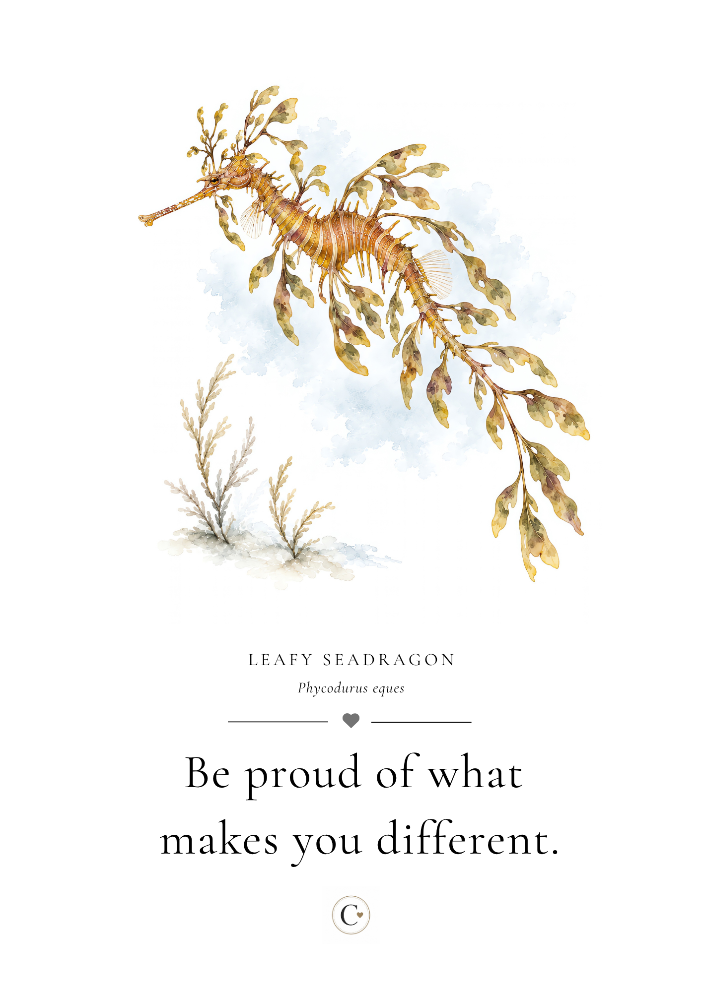 Christmas Gift Seadragon A4 Print.png
