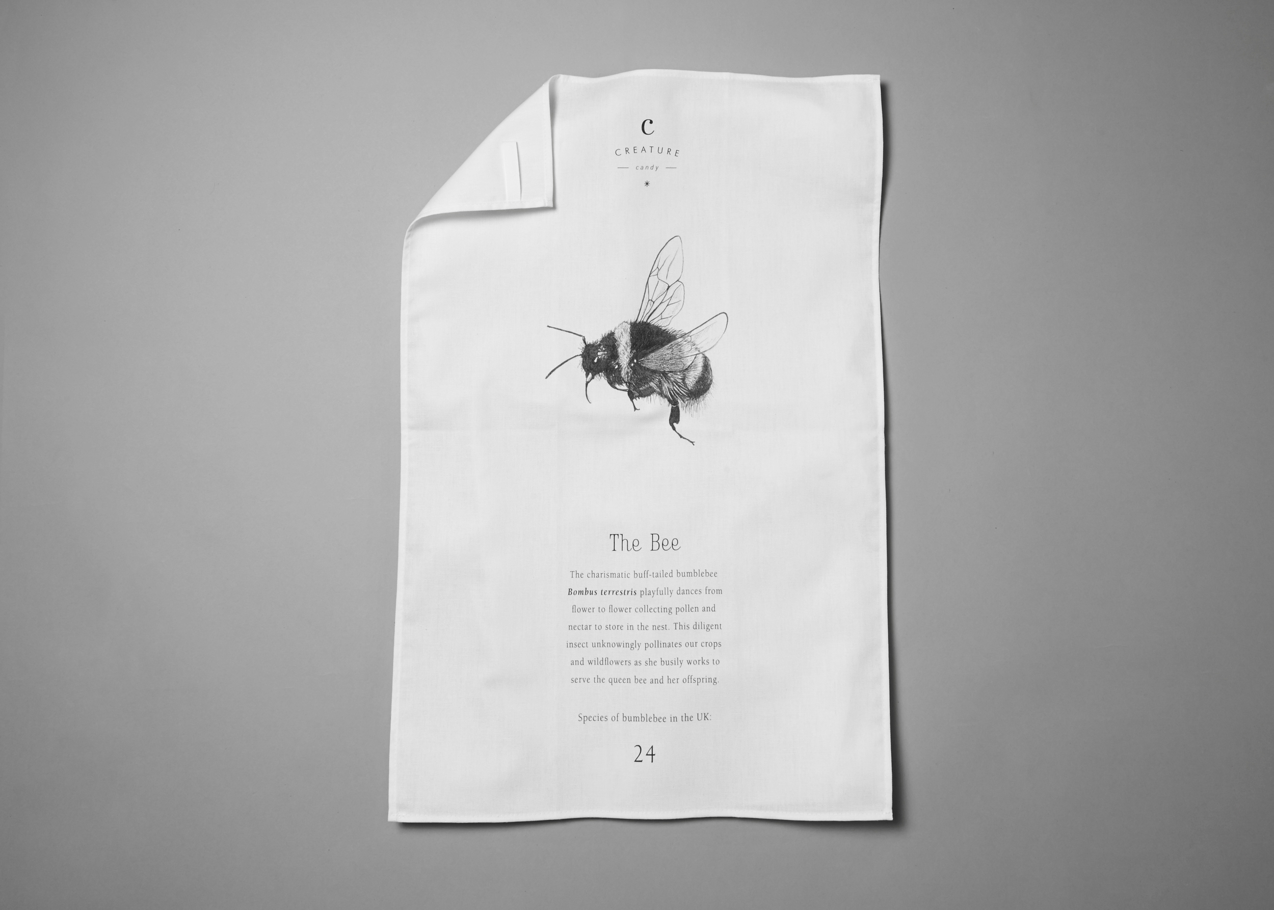 Creature Candy bee tea towel