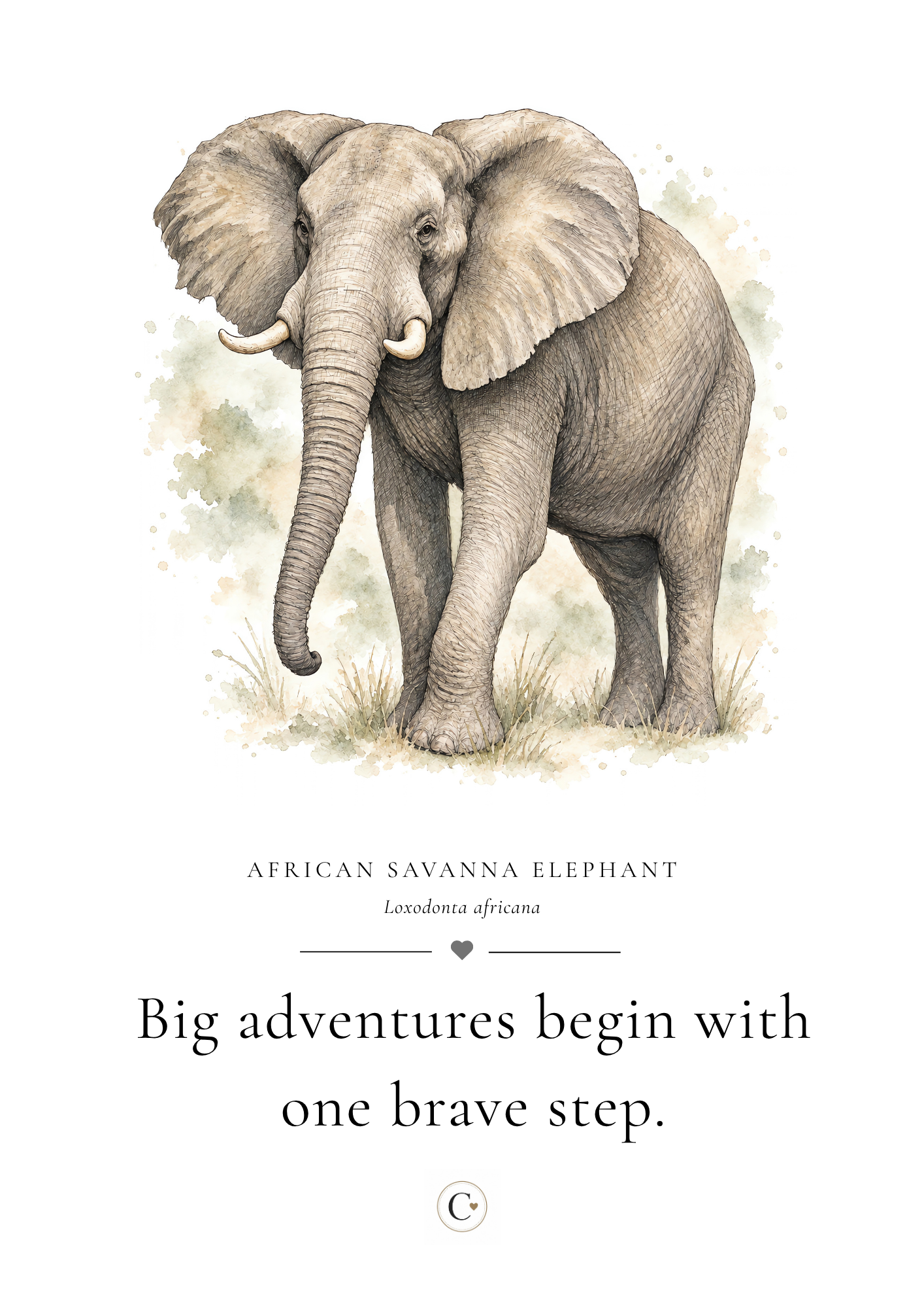 Christmas Gift Elephant A4 Print.png