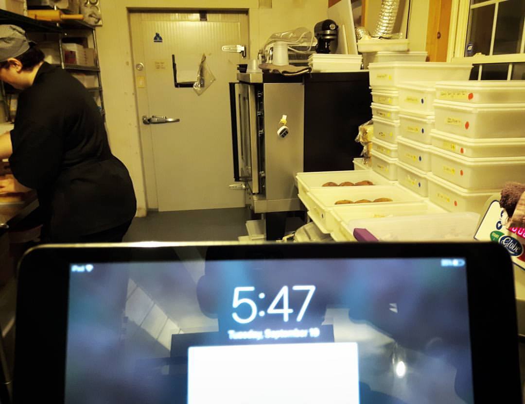 5:47am - according to the bakery i-pad. 