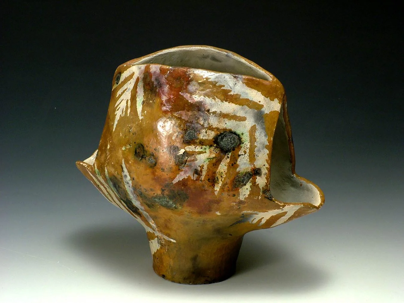 Emily Provonsha, pit fired vessel, hand built, Ceramics I, 2007