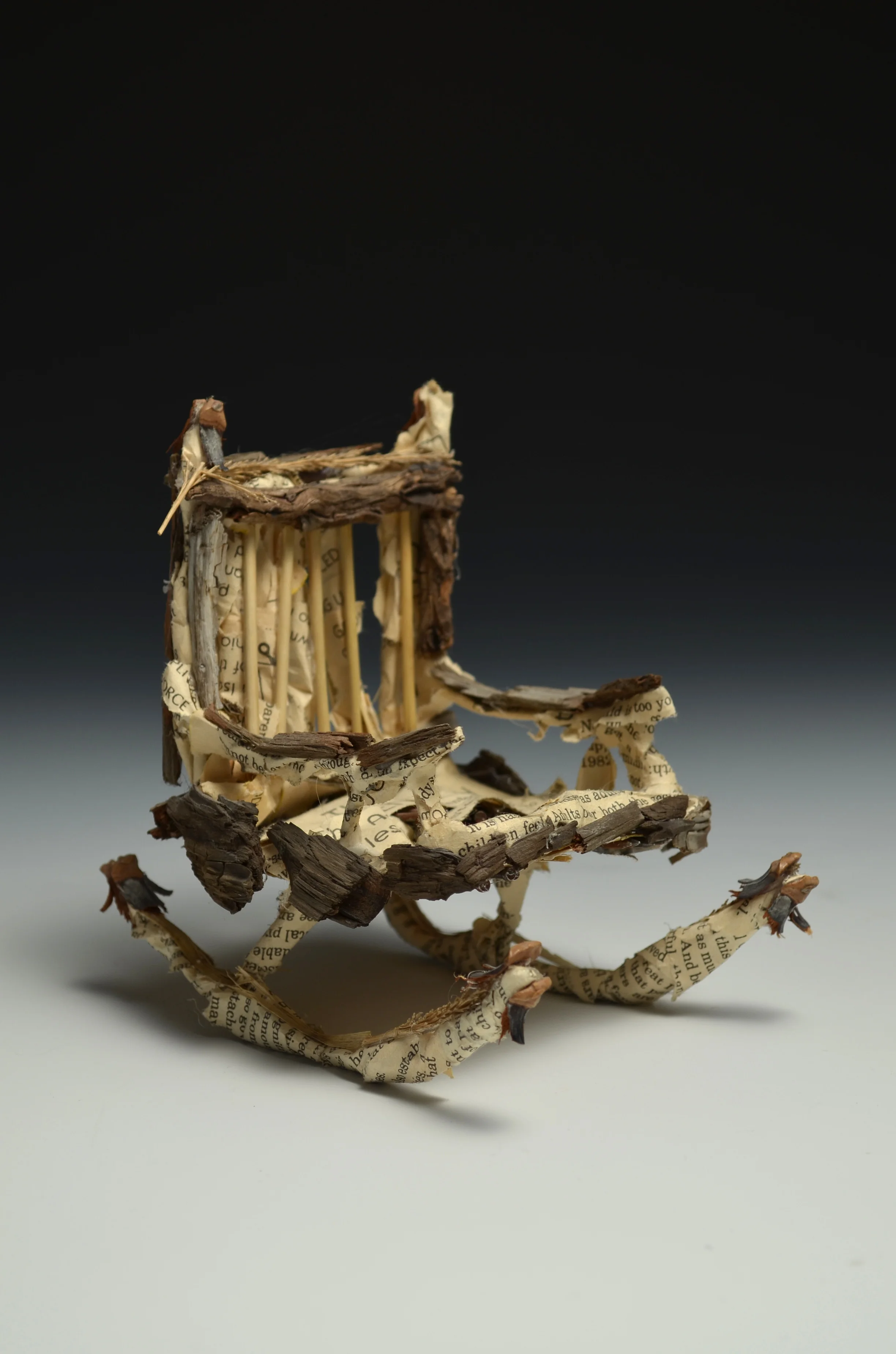 Maggie Parson, "What I should, and what I shouldn't have had", Materials: wire, sticks, toothpicks, nails, glue, 3.5x3.5x4 inches, Studio Seminar in 3D studies: Mixed media, 2015