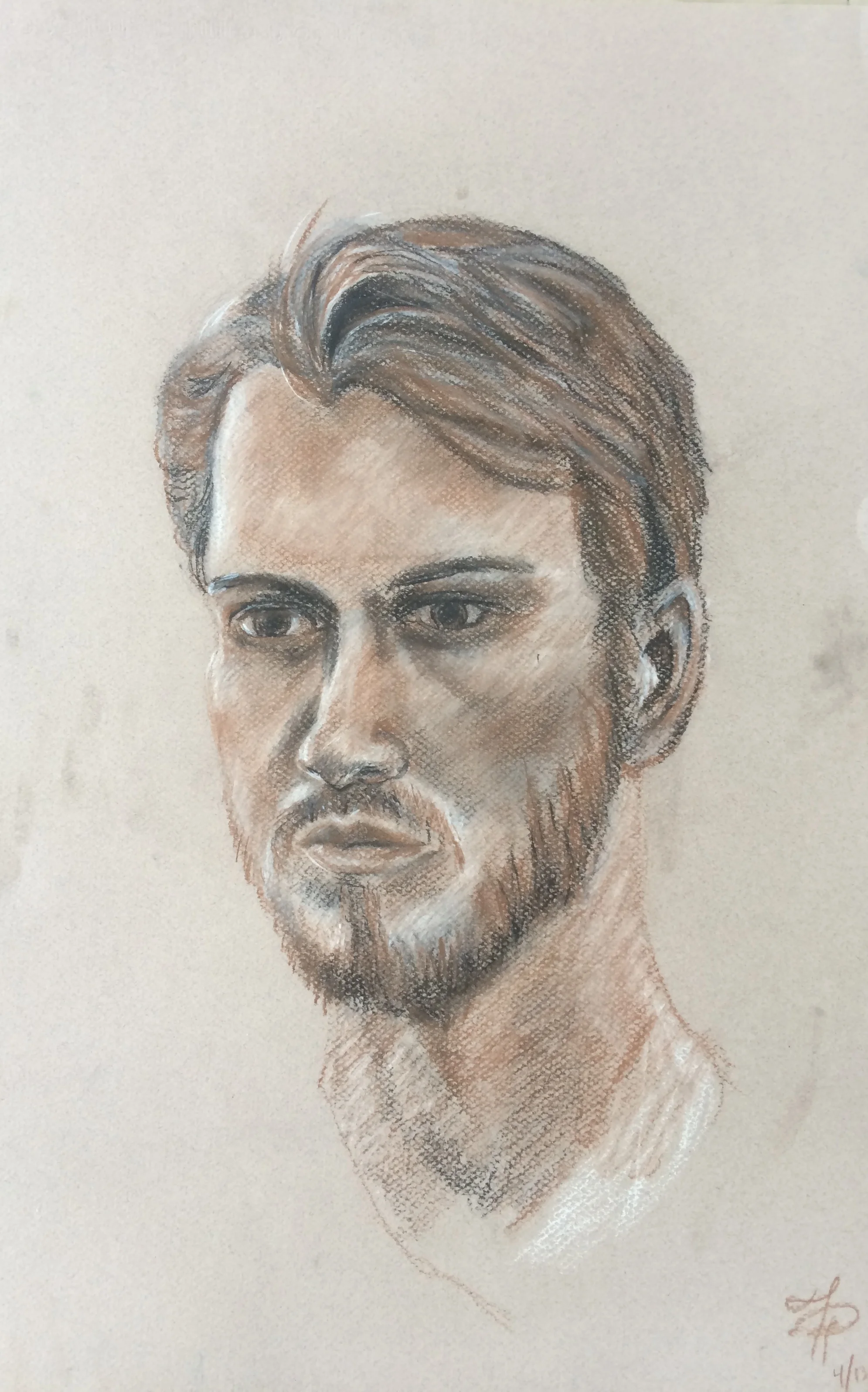 Tracey Petinatto, “Eben”, pastel on cansen paper, 14x17inches, Figure Drawing, 2016