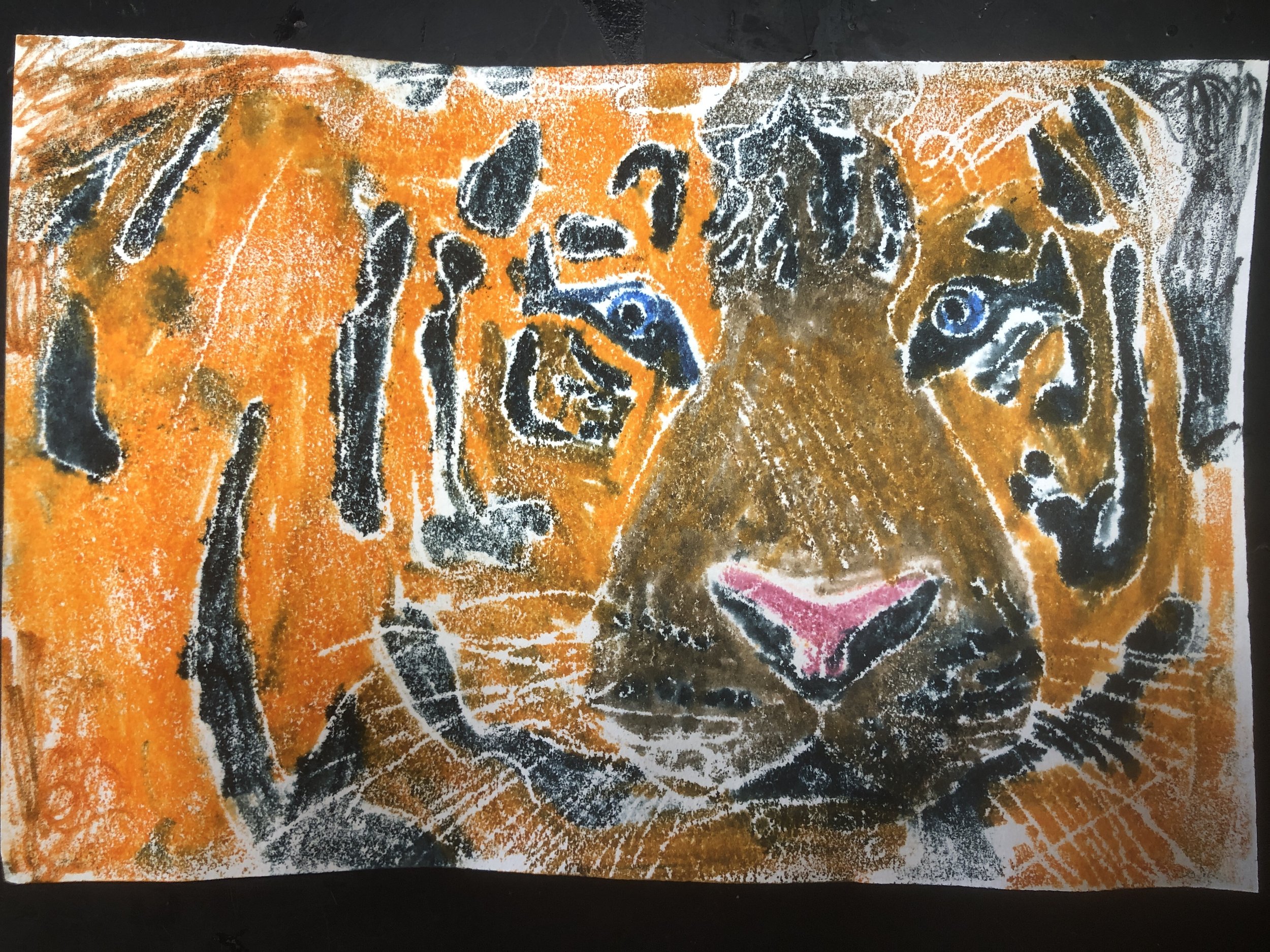  4th Grade Art, printmaking with crayola marker and image transfer 