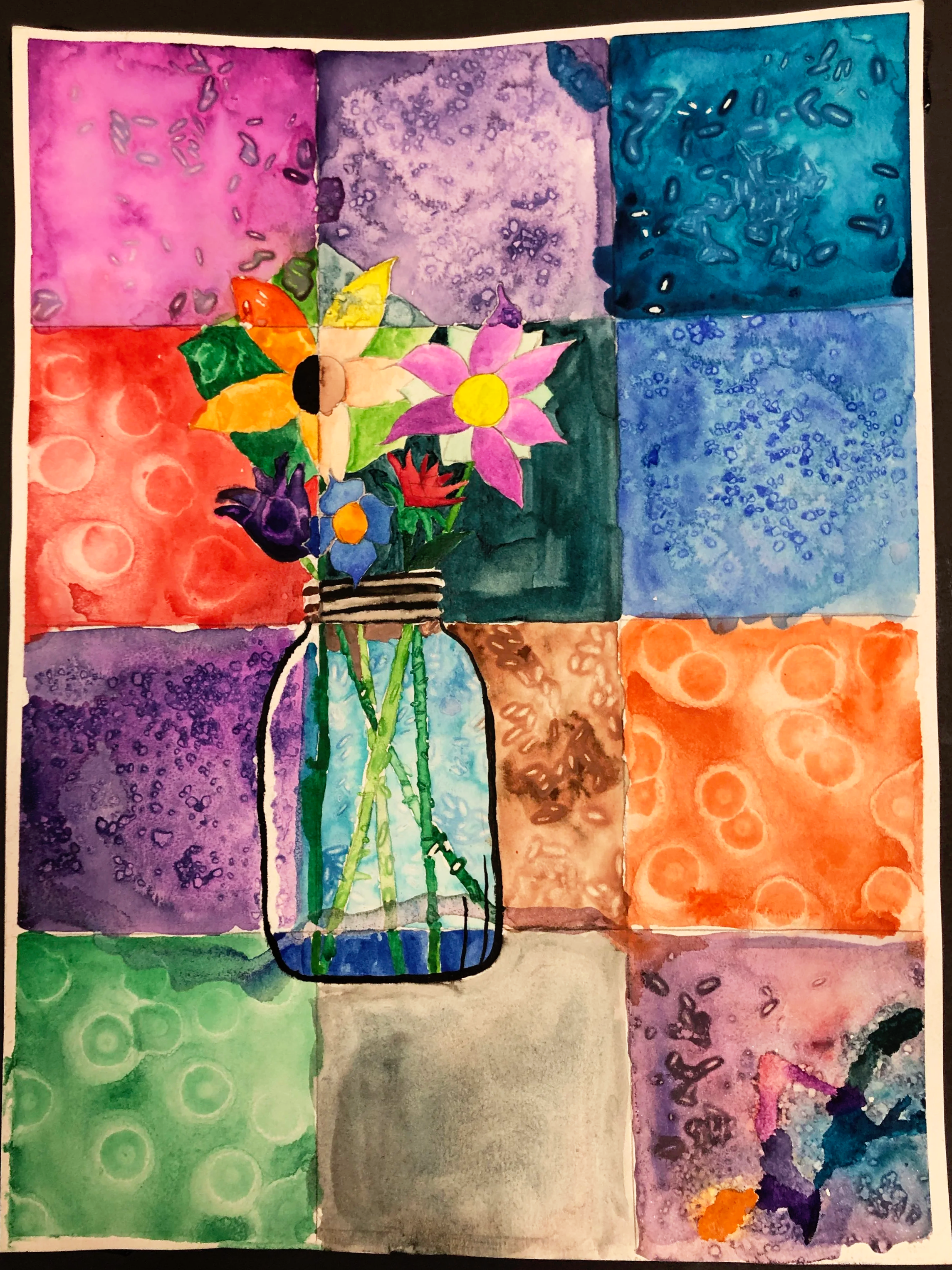  Painting - Watercolor experimental techniques  