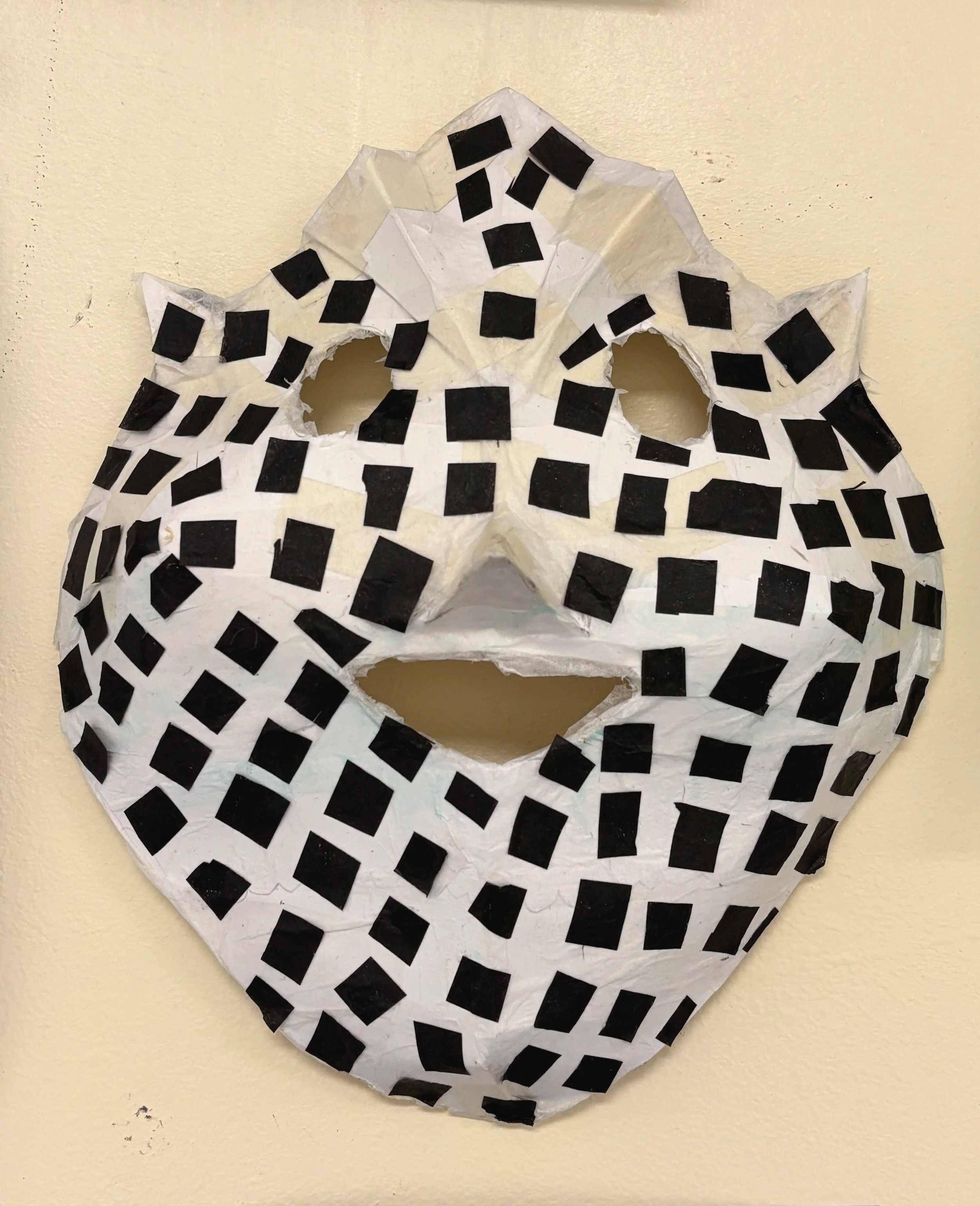  Middle School Art - Mask project, poster board, tissue paper &amp; glue 