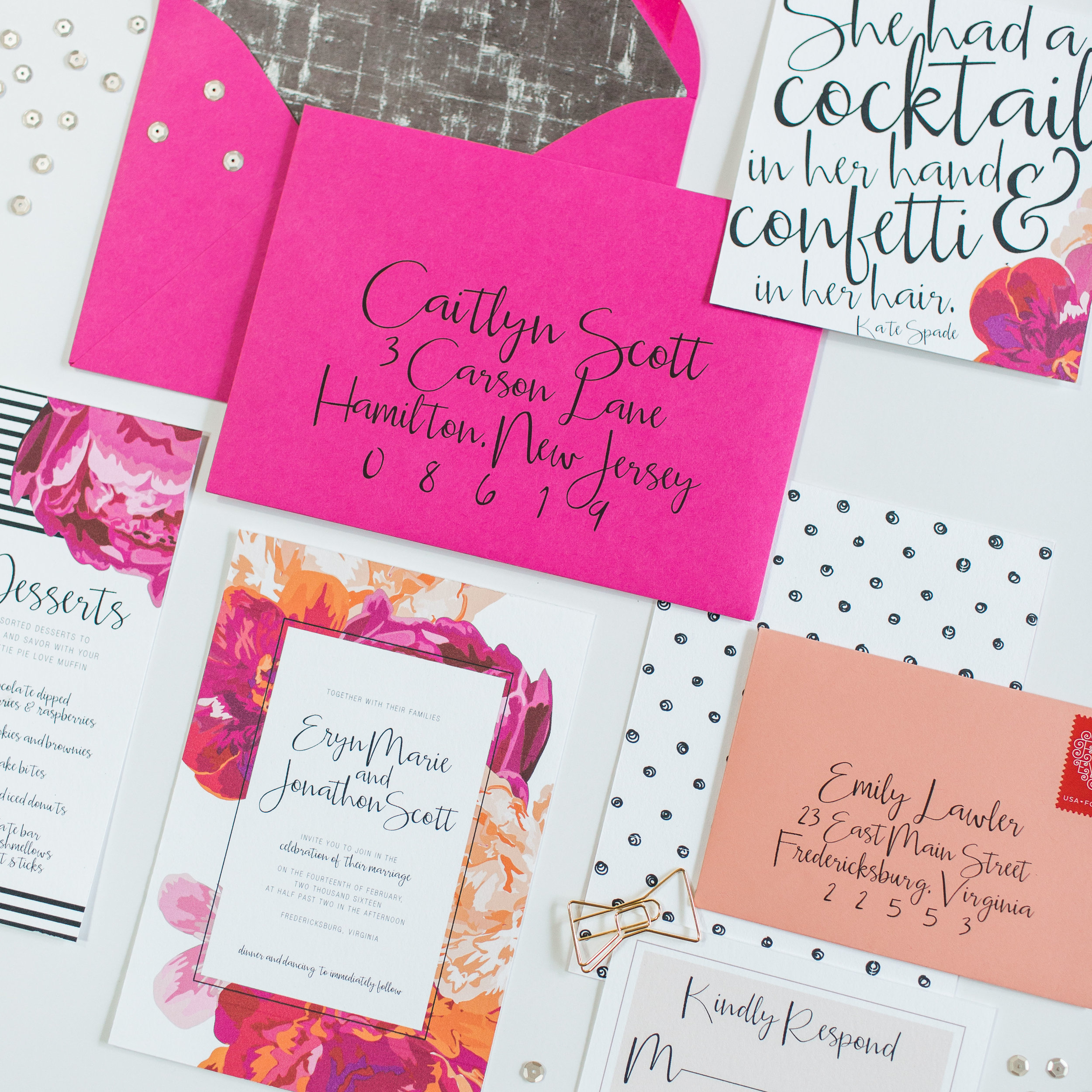 custom gold foil wedding invitations | new jersey wedding invitation designer | princeton invitation designer | elegant and floral wedding invitations | kate spade wedding invitations