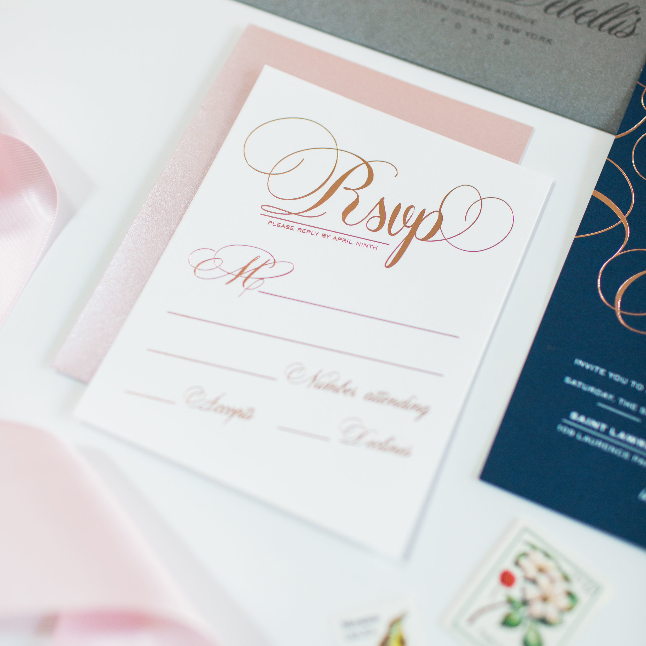 custom gold foil wedding invitations | new jersey wedding invitation designer | princeton invitation designer | elegant and floral wedding invitations