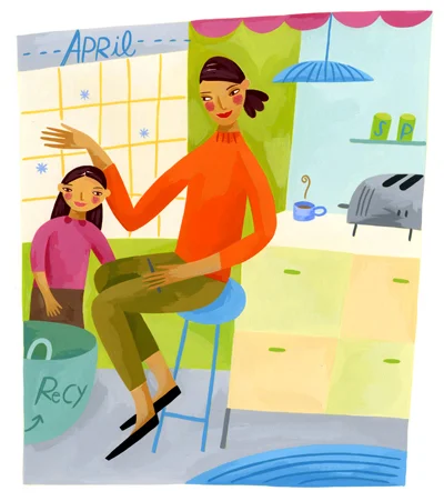 FamilyFun Organizing Tips illustrated by Betsy Everitt