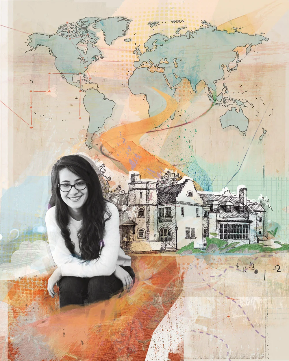 Janice Kun illustrates for Williams College Magazine
