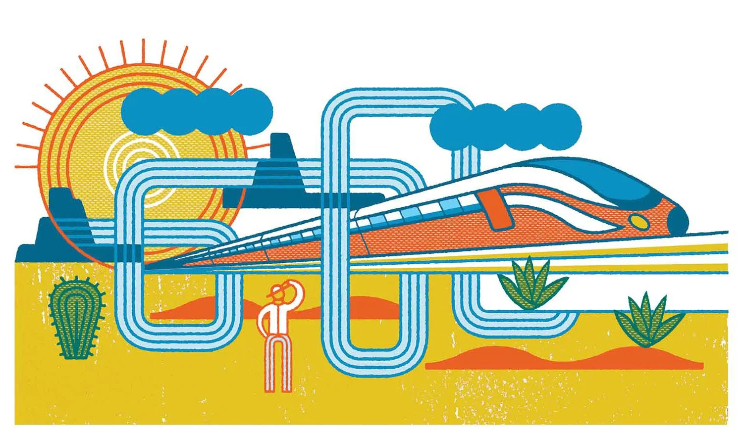 Conceptual illustration of high speed train by Thom Sevalrud