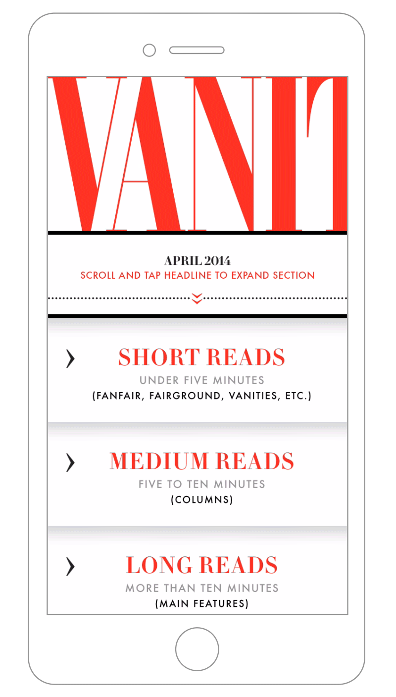 Vanity Fair TOC (iPhone Edition)