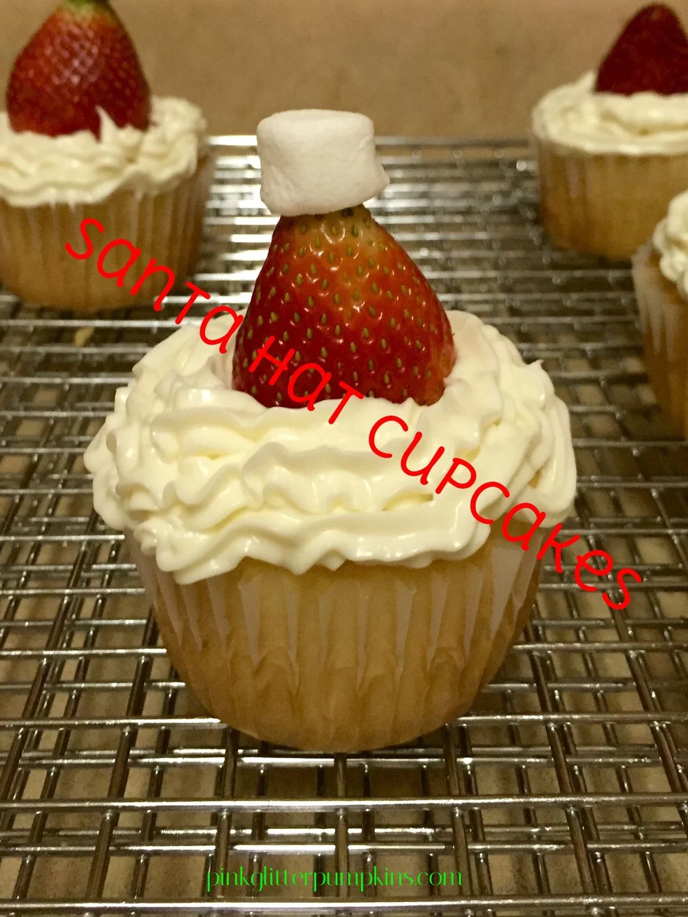 Santa Hat Cupcakes