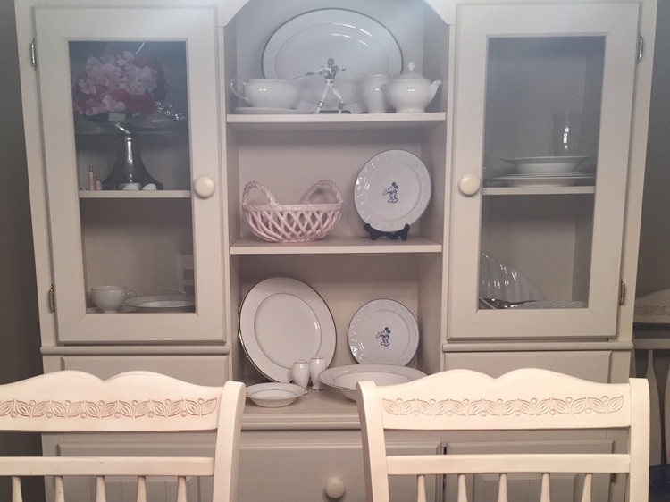 China Cabinet Makeover Pink Glitter Pumpkins