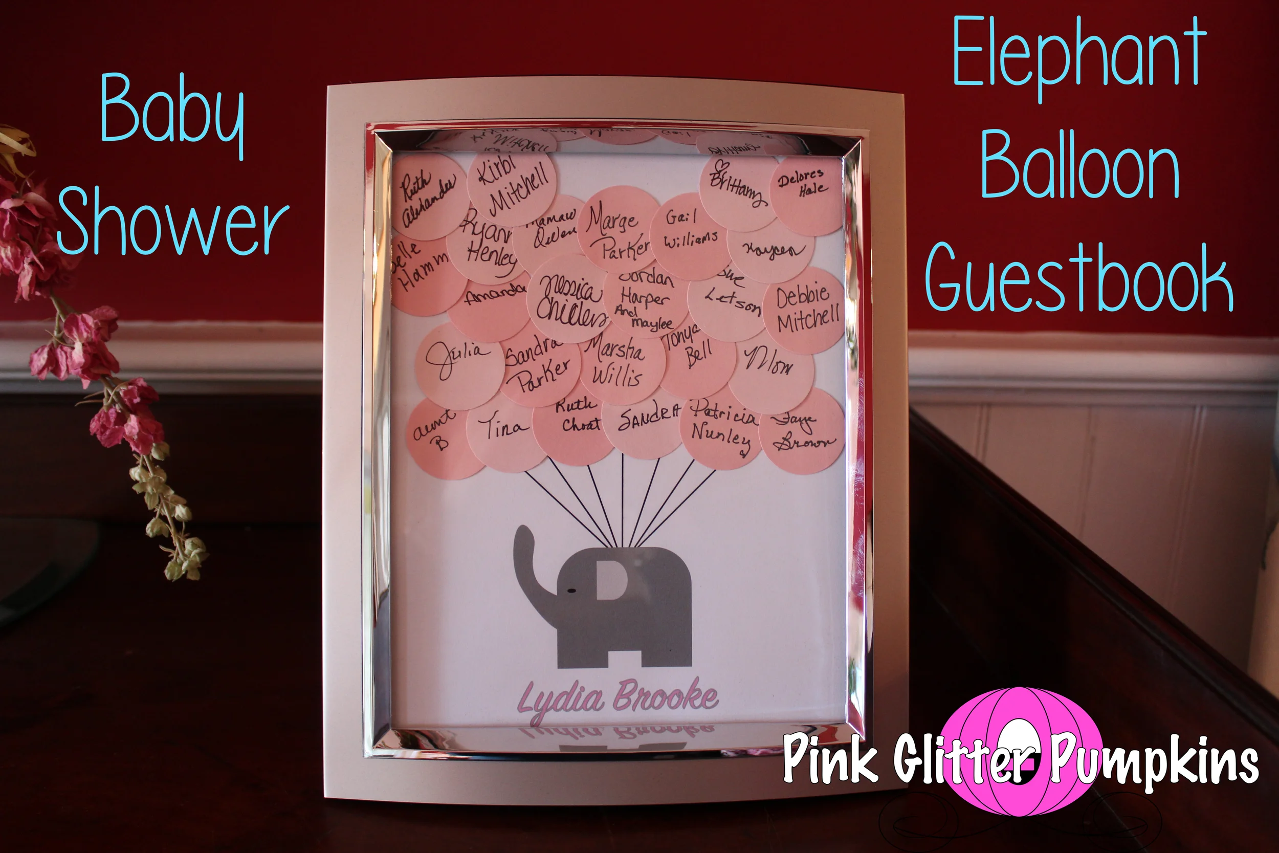 Baby Shower Elephant Balloon Guestbook