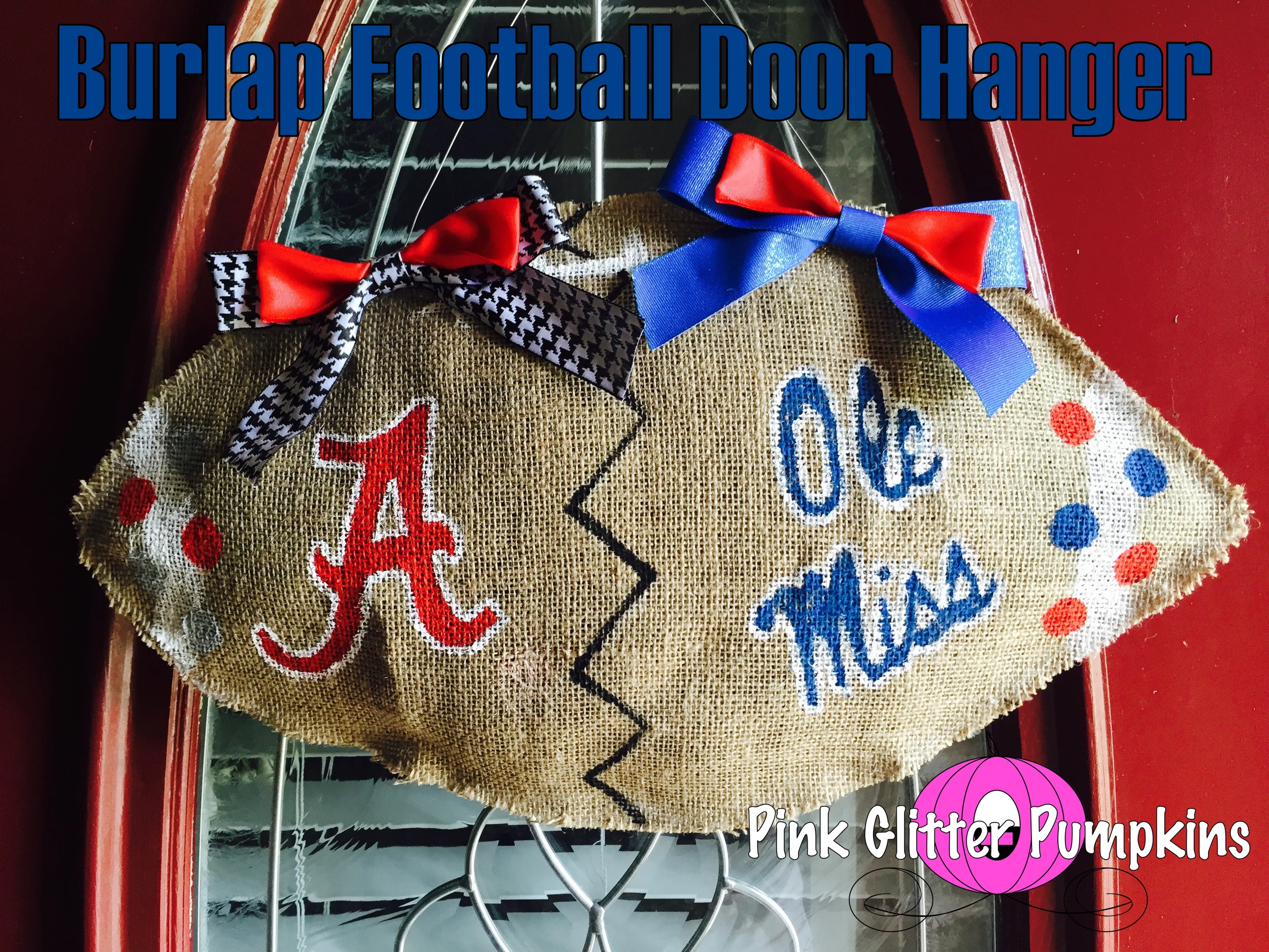 Burlap Football Door Hanger