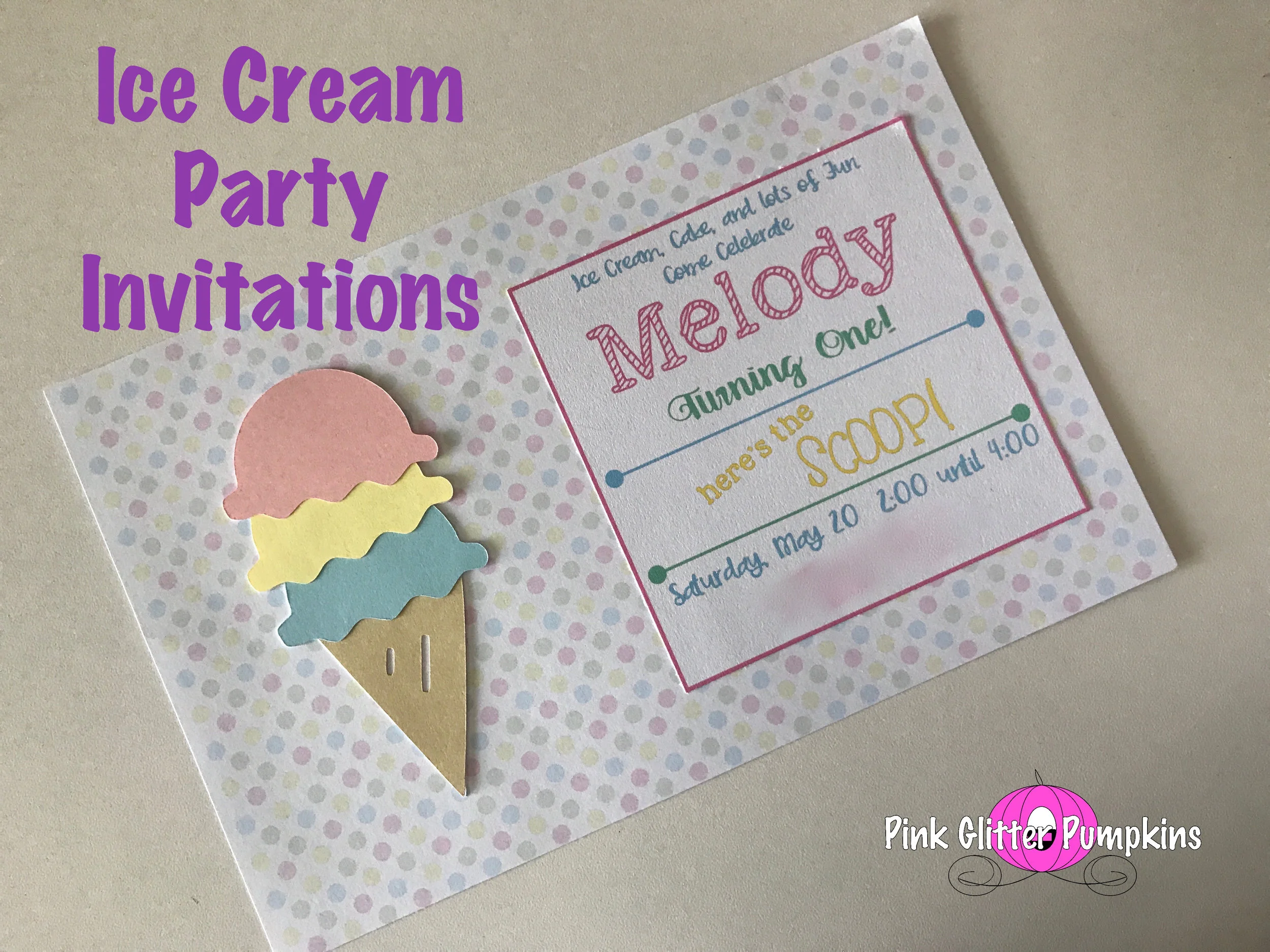 Ice Cream Party Invitations 