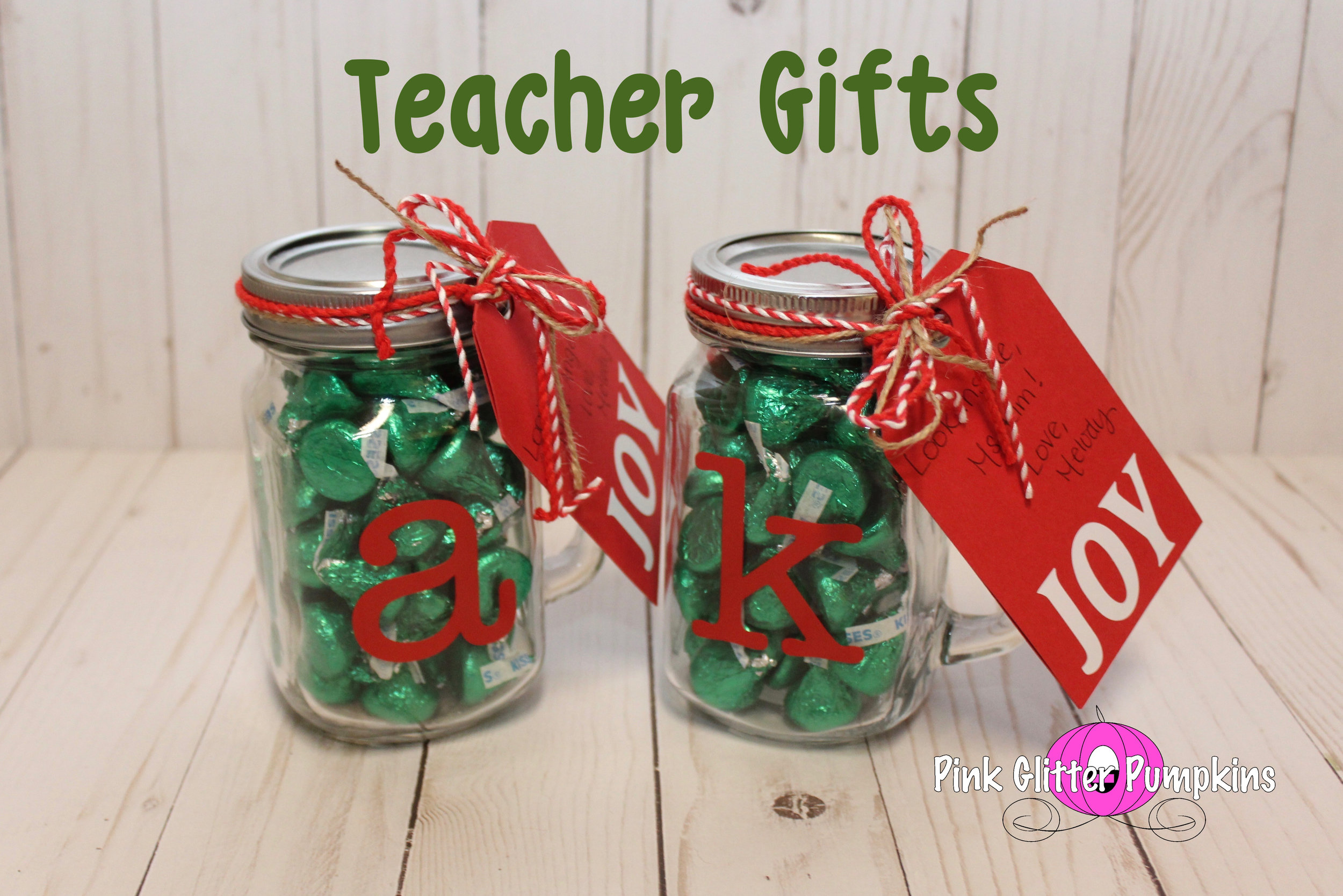 Teacher Gifts — Pink Glitter Pumpkins