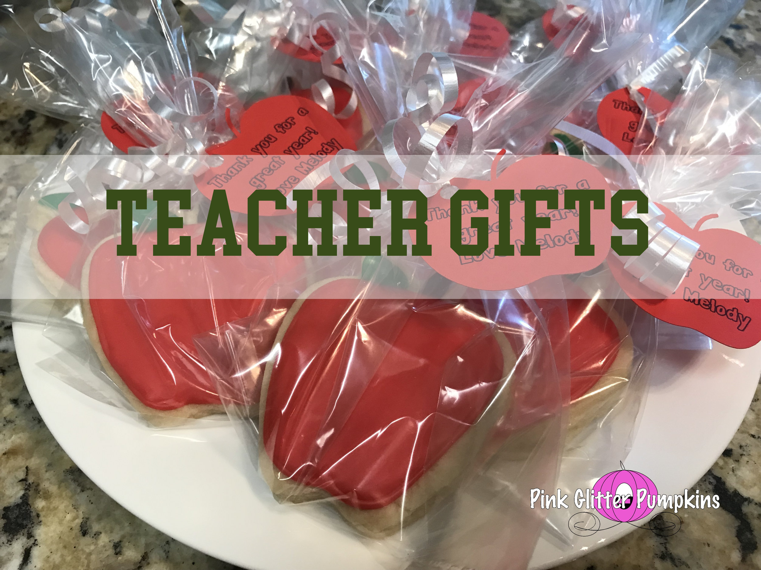 Teacher Gifts — Pink Glitter Pumpkins