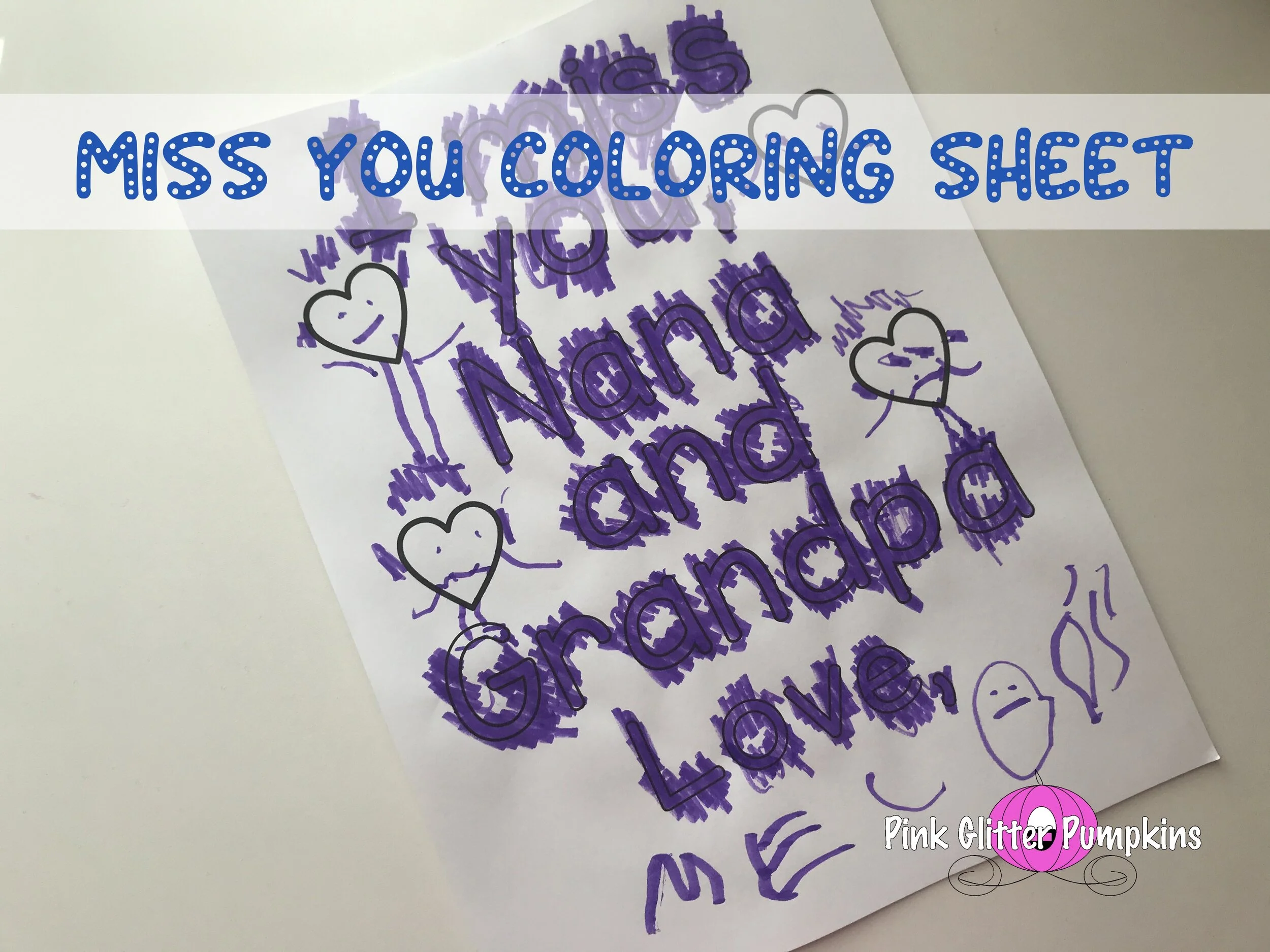 Miss You Coloring Sheet