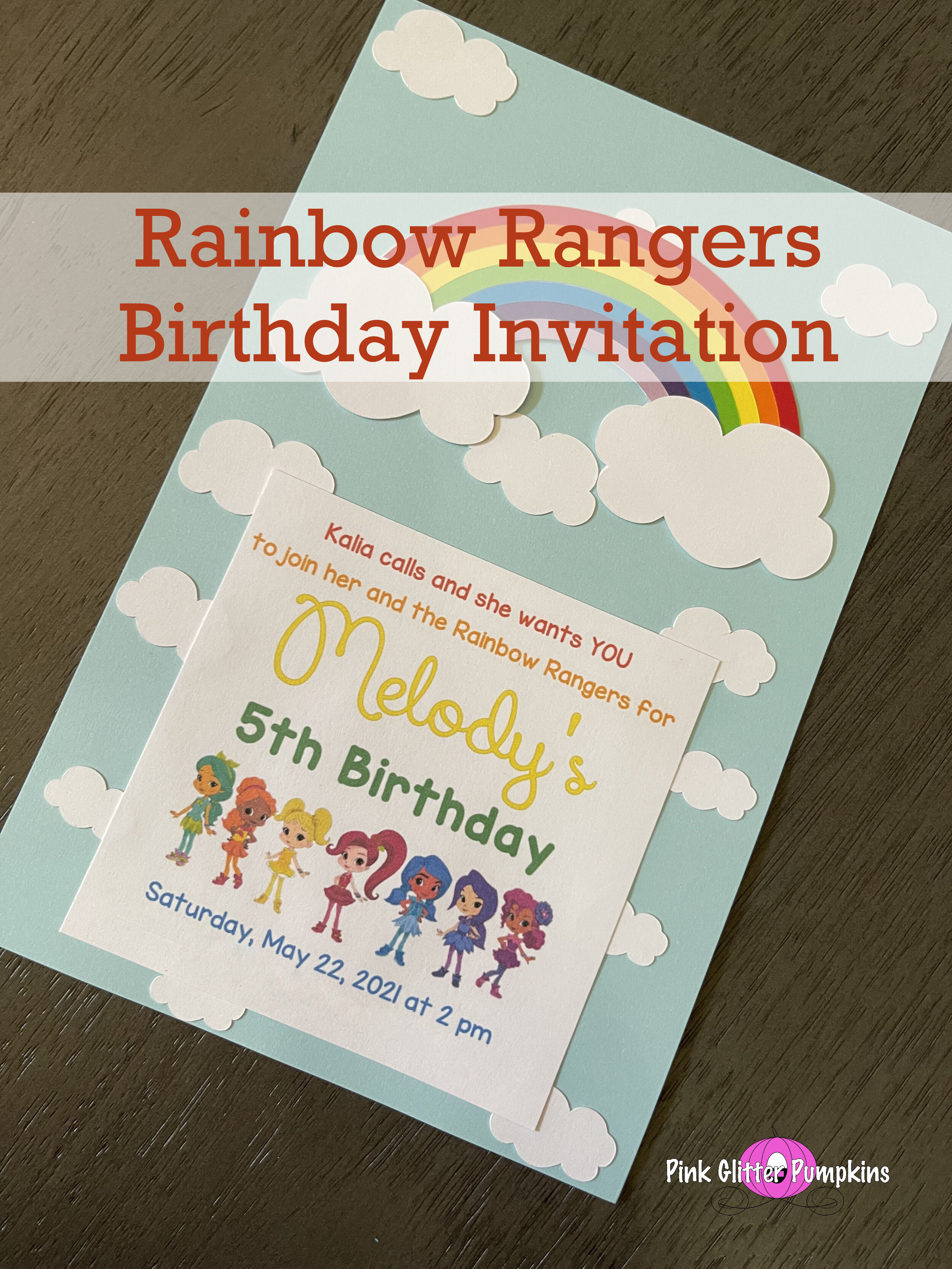 Rainbow Rangers Birthday Invitation