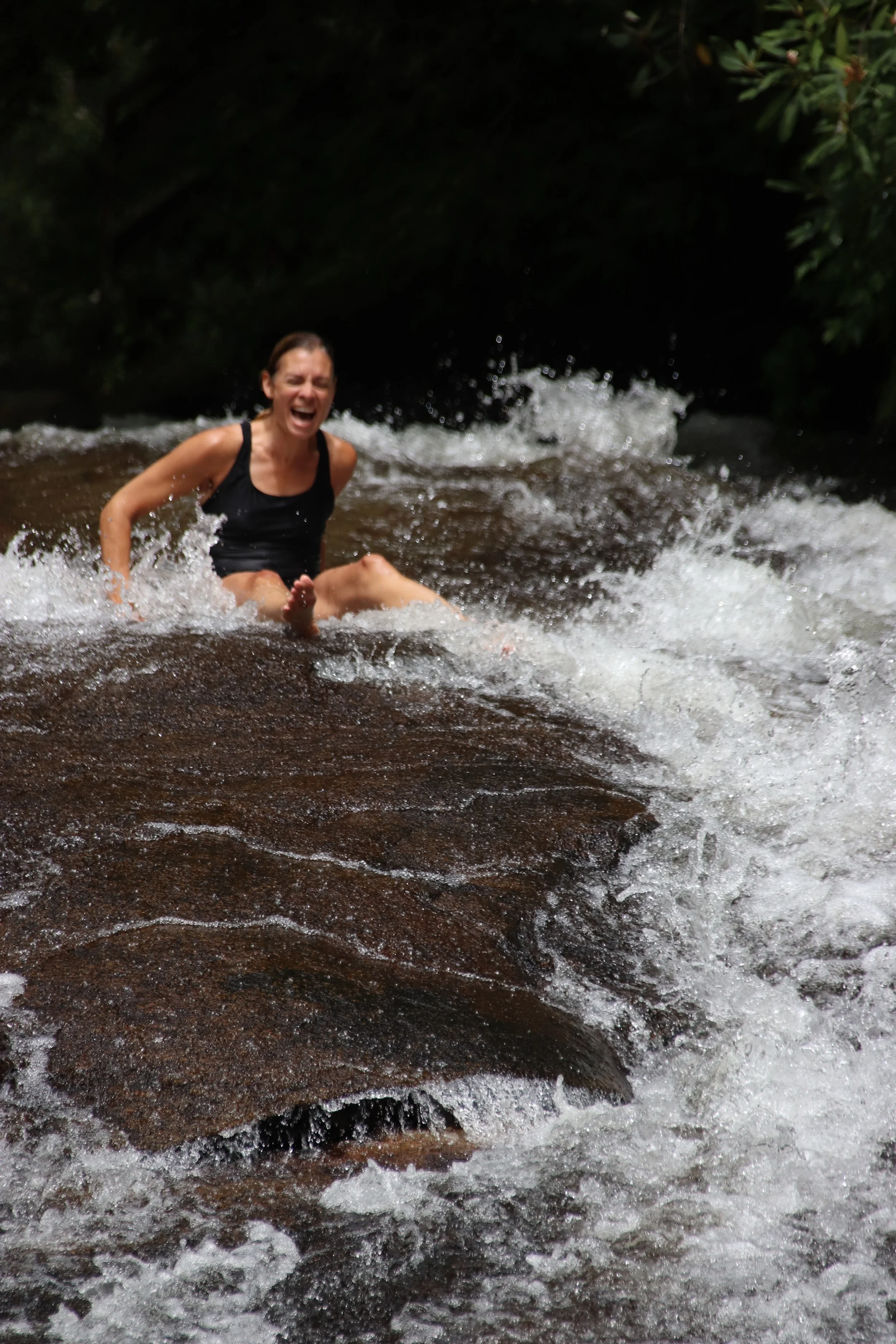 Photo, taken by my son, of me on an adventure during our recent vacation
