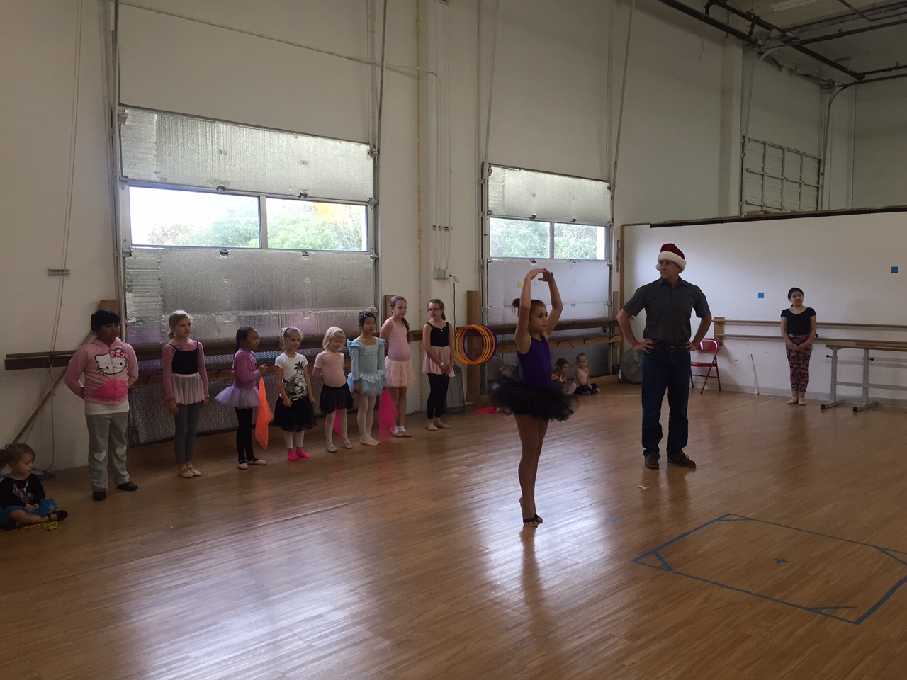 Mia, our ballerina doll, with Santa & Elves