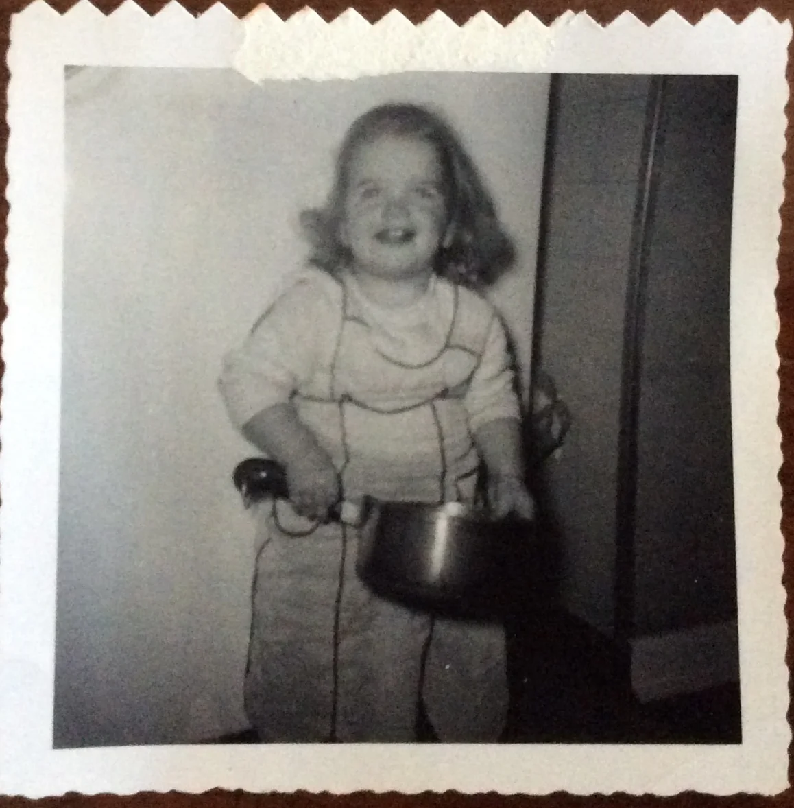 Sue at 22 months already a chef (Mom)
