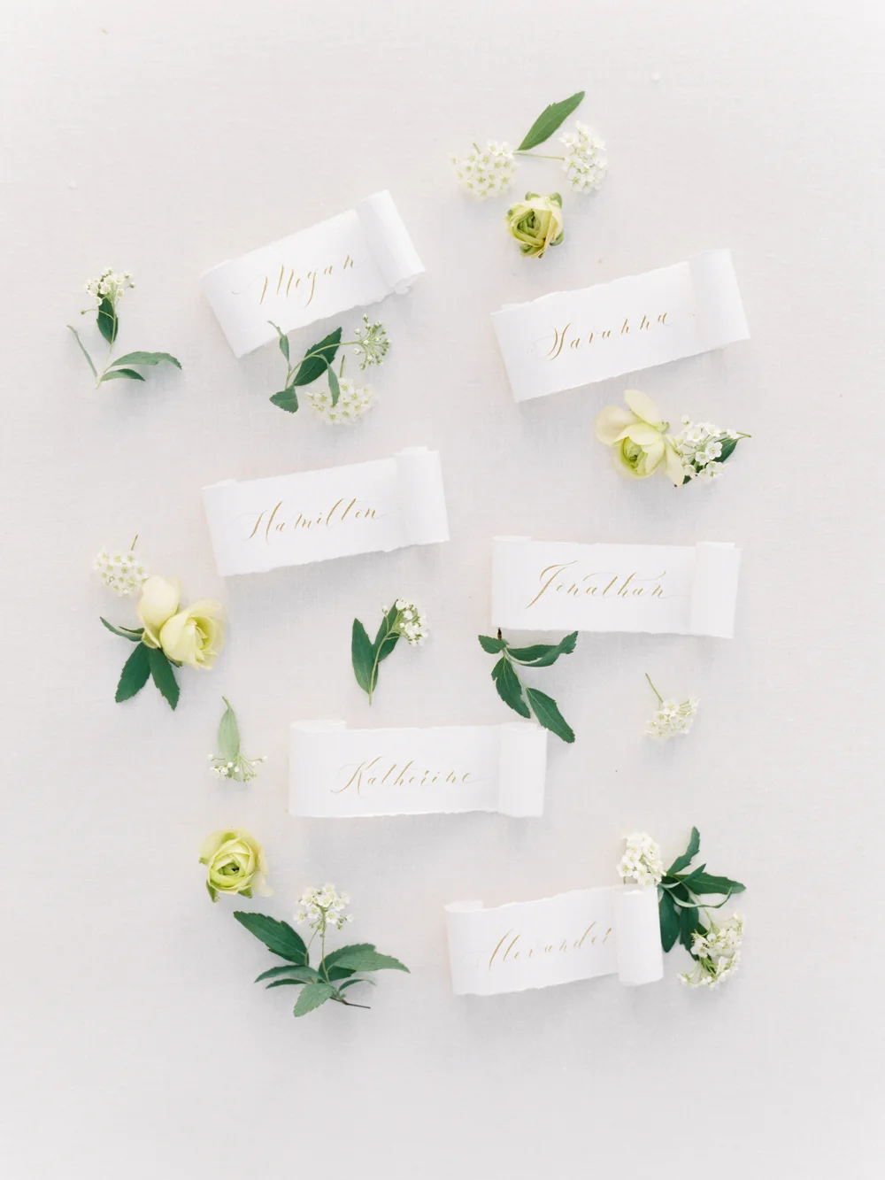 Los Angeles hand written calligraphy place cards