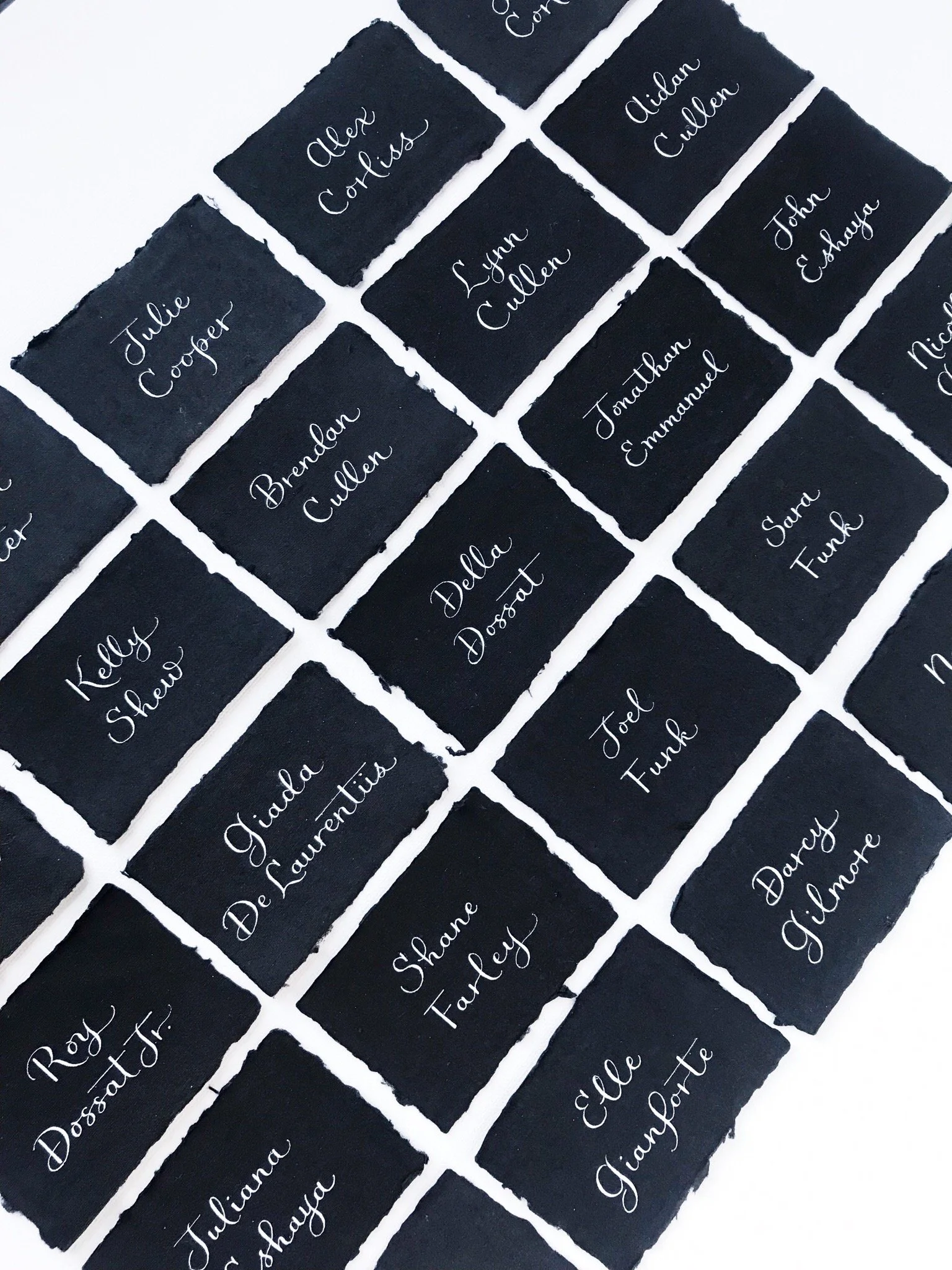 Los Angeles hand written calligraphy place cards
