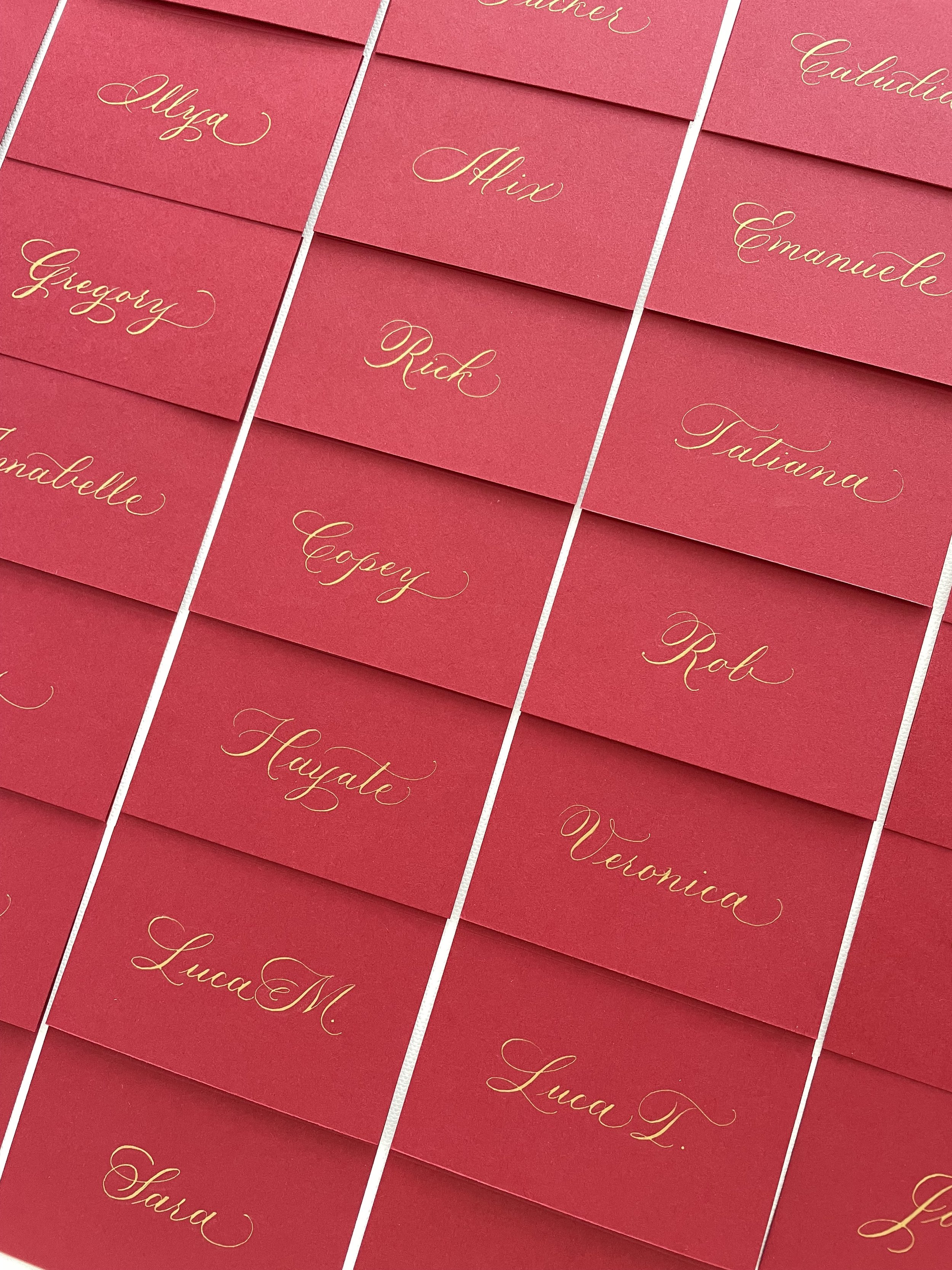 Los Angeles hand written calligraphy place cards