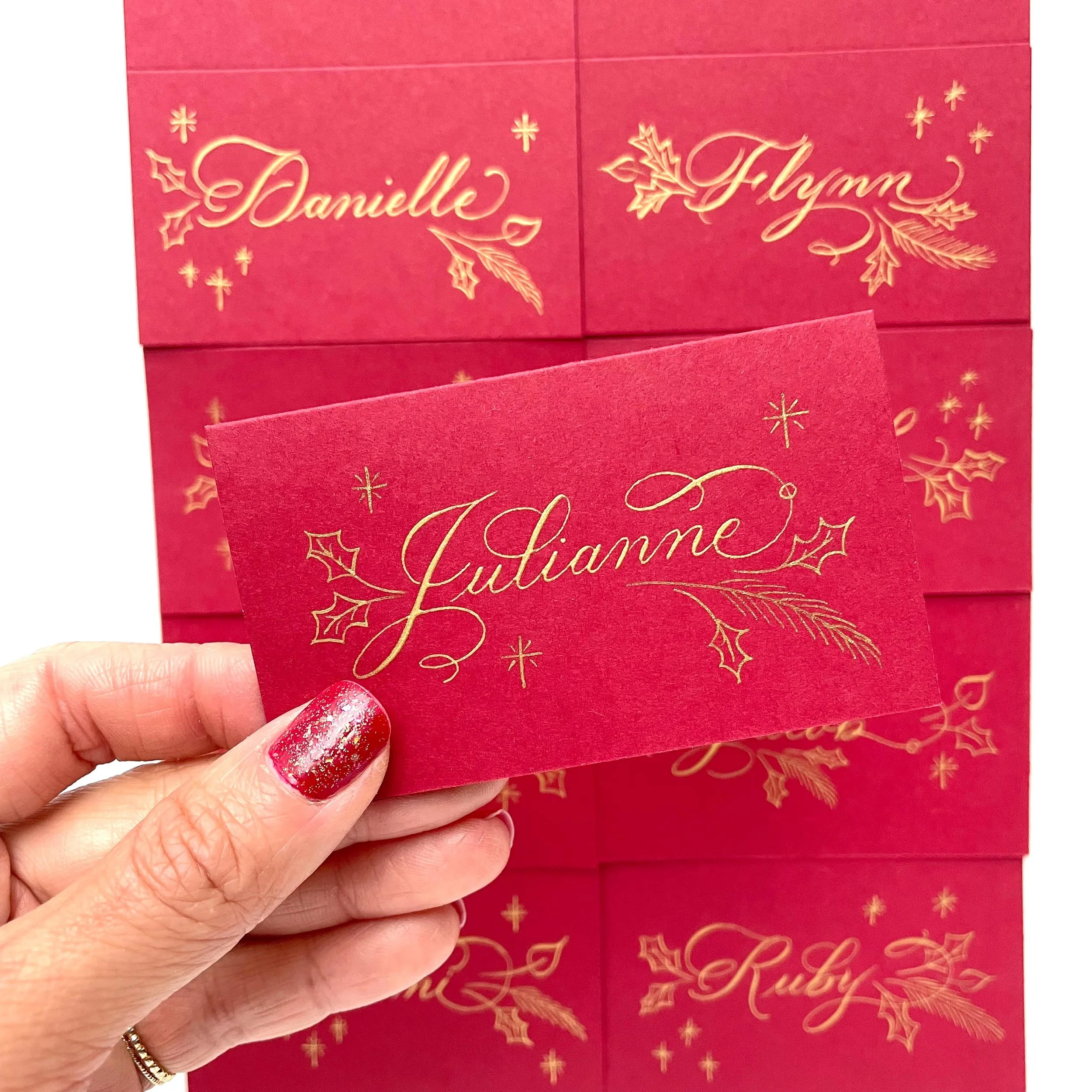 Los Angeles hand written calligraphy place cards