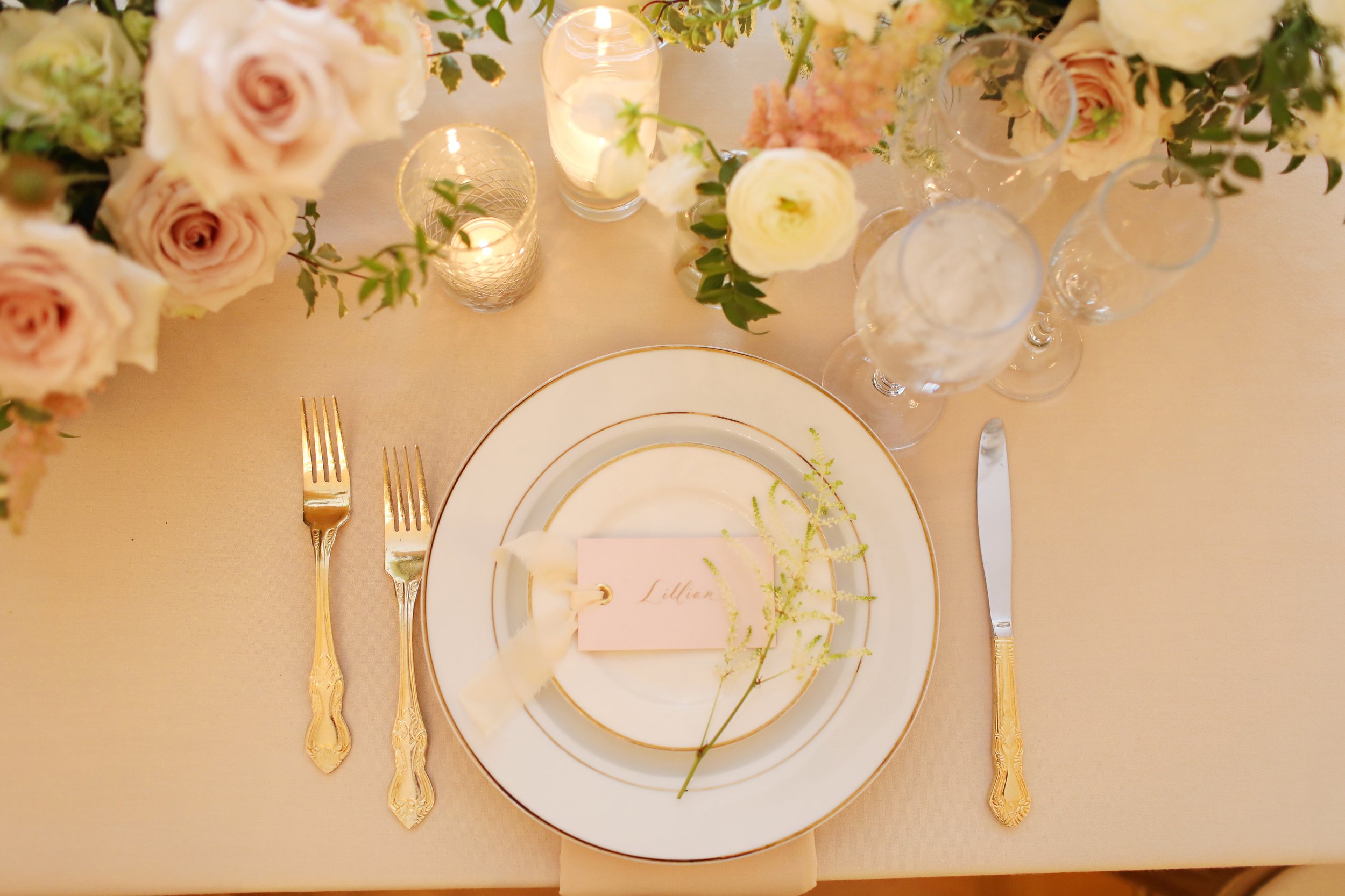 Los Angeles hand written calligraphy place cards